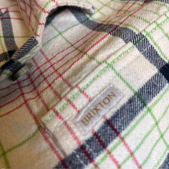 Brixton Bowery Women's Long Sleeve Flannel Button Front Shacket Dove Size XL - Picture 9 of 14